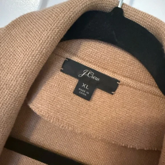 J. Crew Women's Camel Open-Front Long Cardigan Sweater - Picture 4 of 7